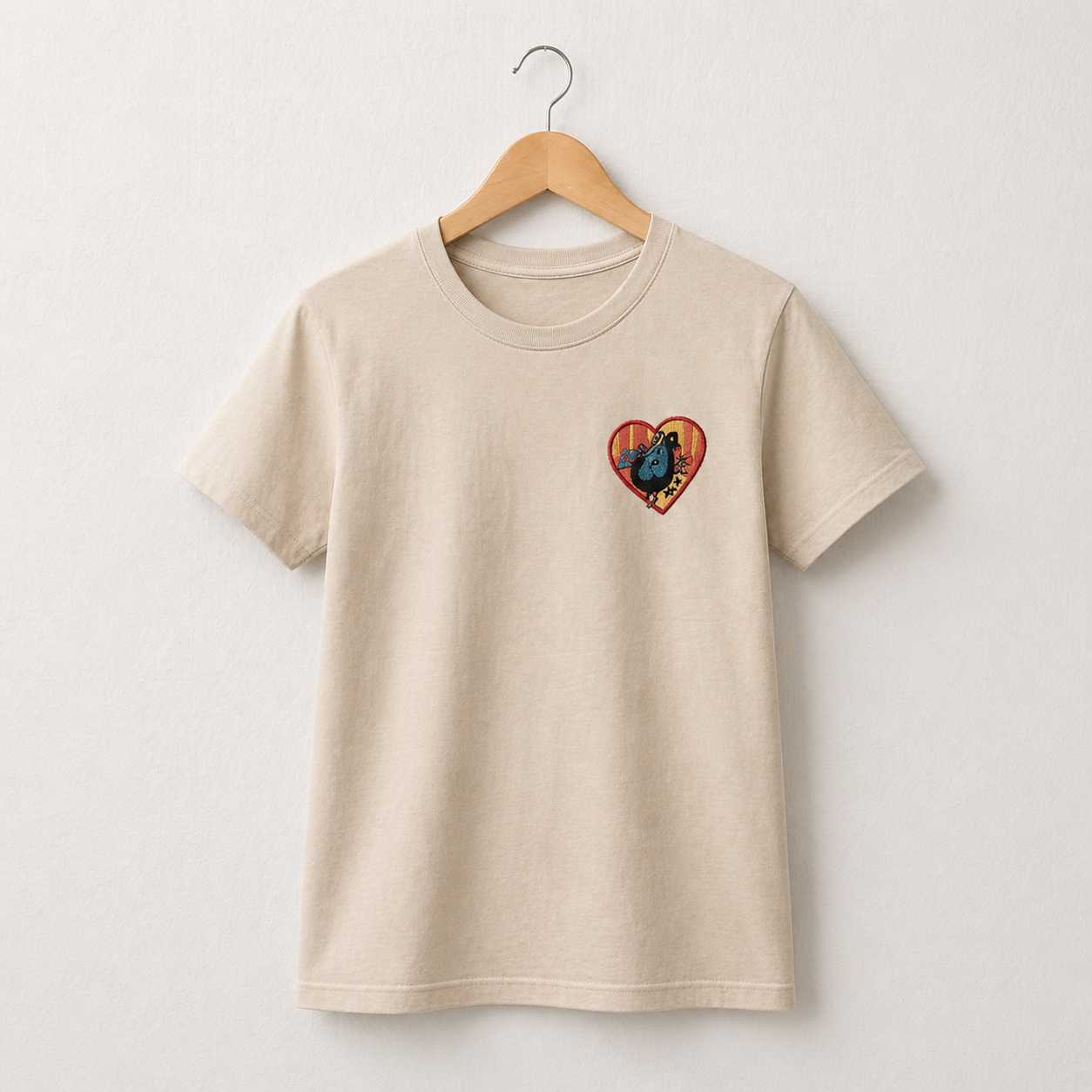 Camiseta Bordada Chicks Are Pals Beige