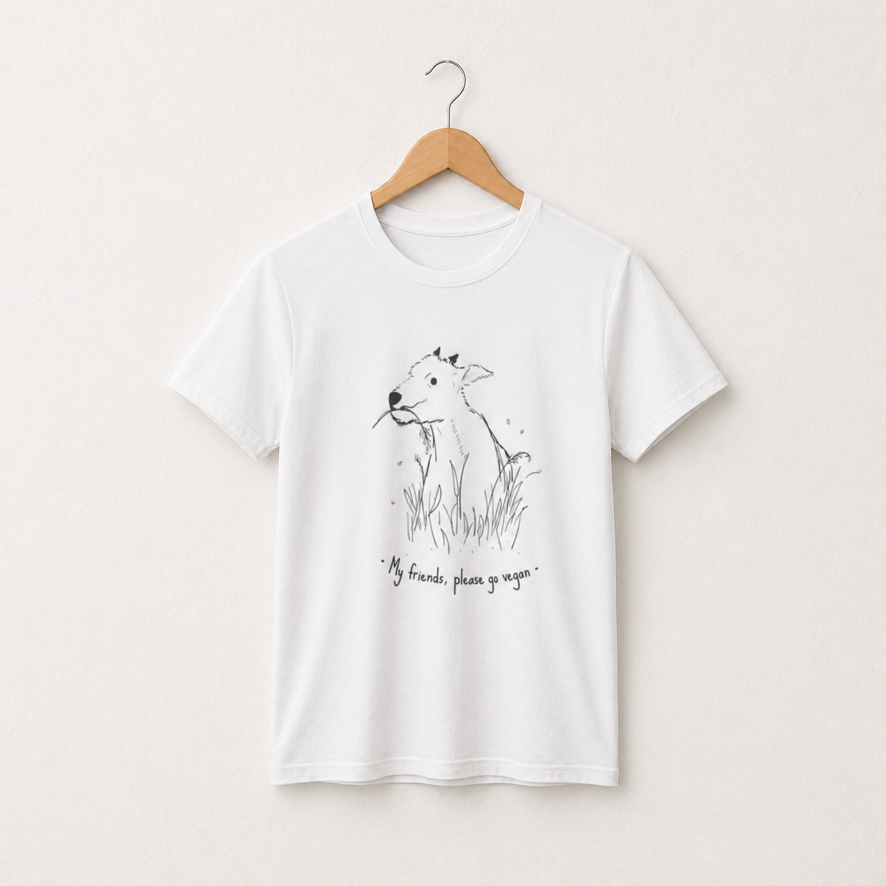 Camiseta Estampada My Friends Please Go Vegan Blanca