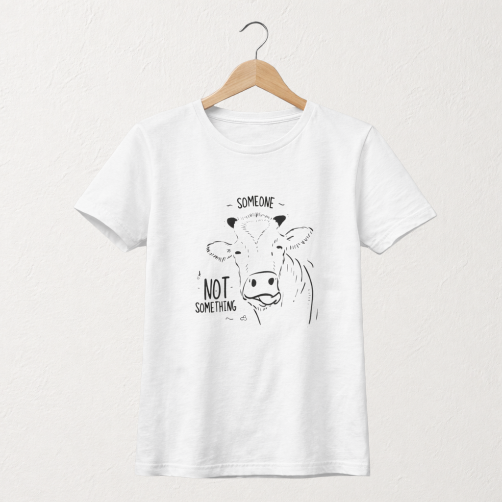 Camiseta Estampada Someone Not Something Cow Blanca