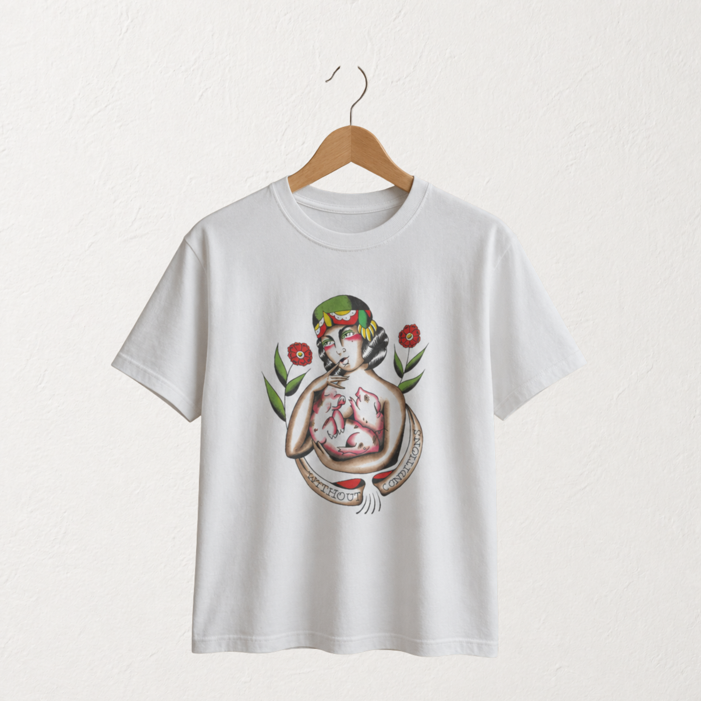 Camiseta Blanca Estampada Without Conditions