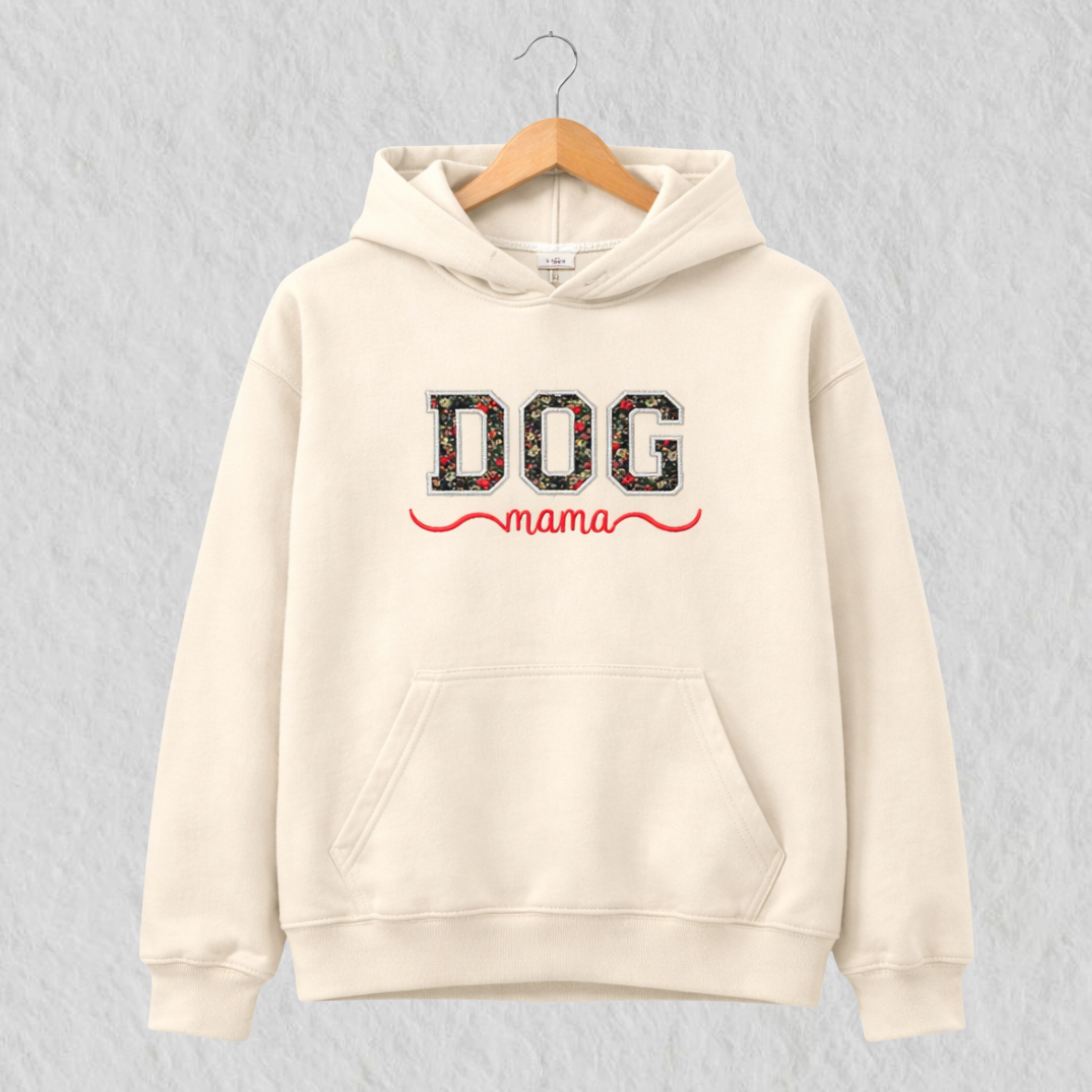 Hoodie Bordado Dog Mama Blanco
