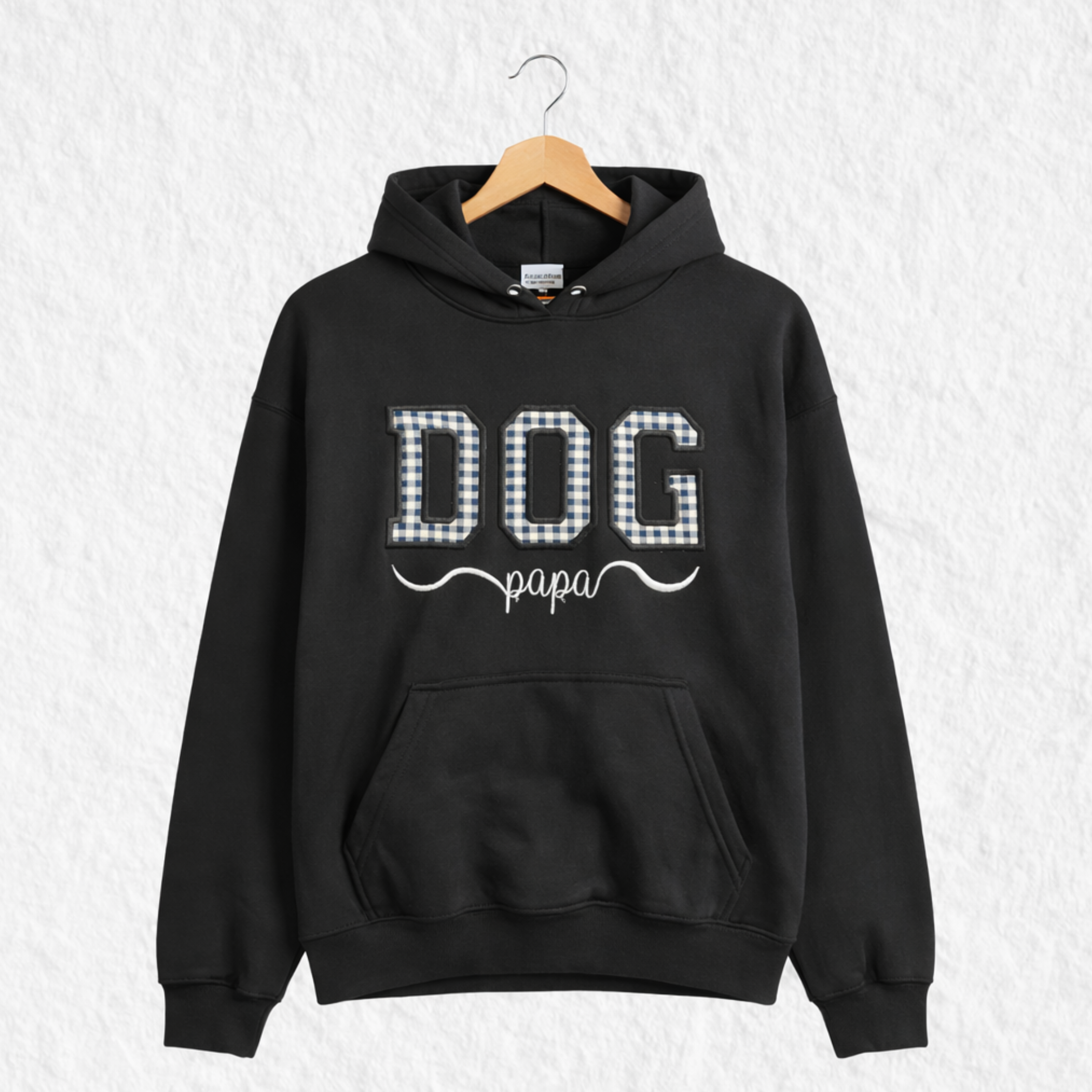 Hoodie Bordado Dog Papa Negro