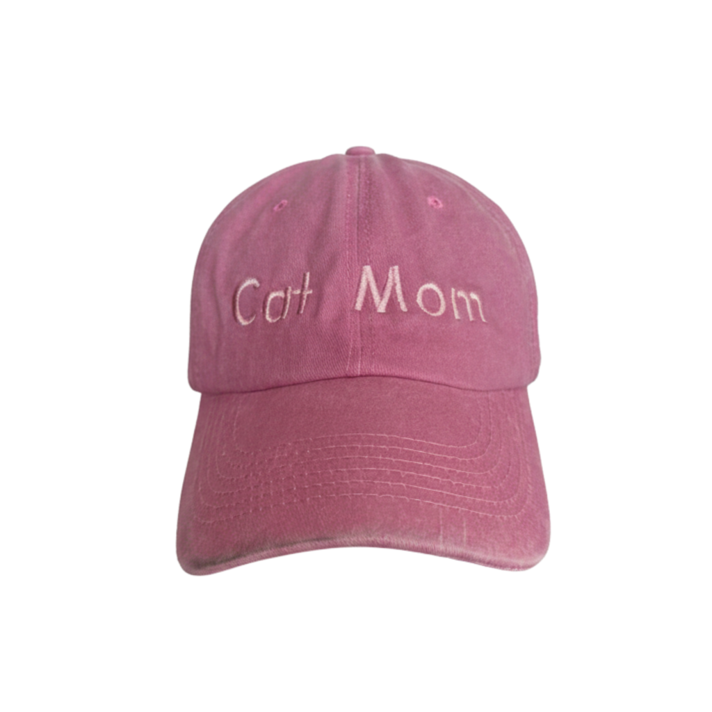 Gorra Bordada Cat Mom Rosa