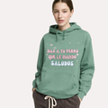Hoodie Estampado "Dile a tu perro que le mando saludos" Verde