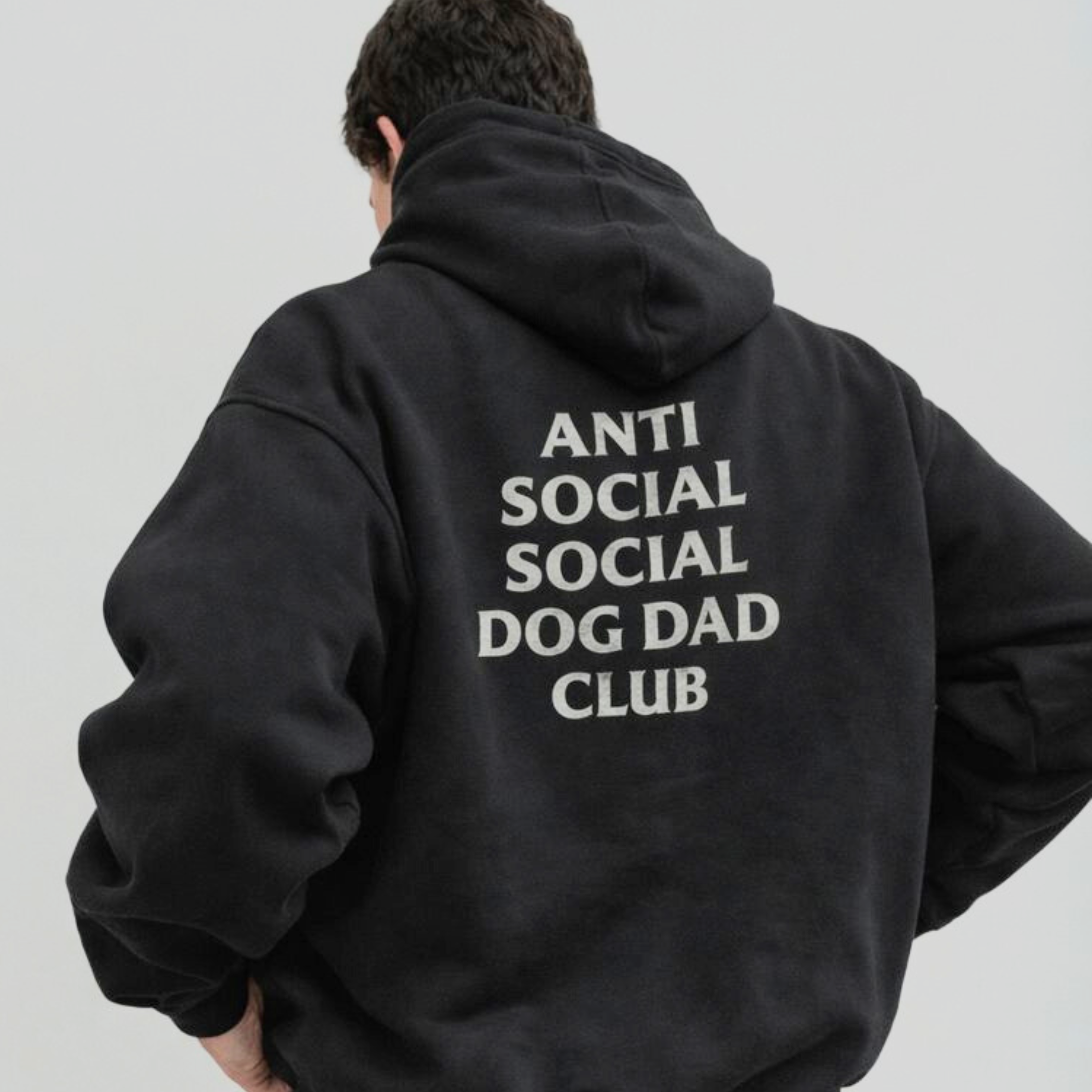 Hoodie Estampado Anti Social Social Dog Dad Club"