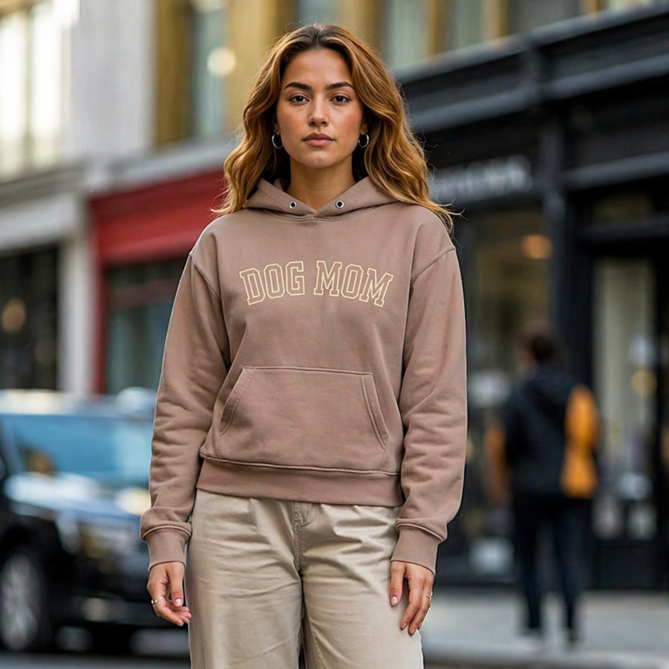 Hoodie Bordado Dog Mom Café