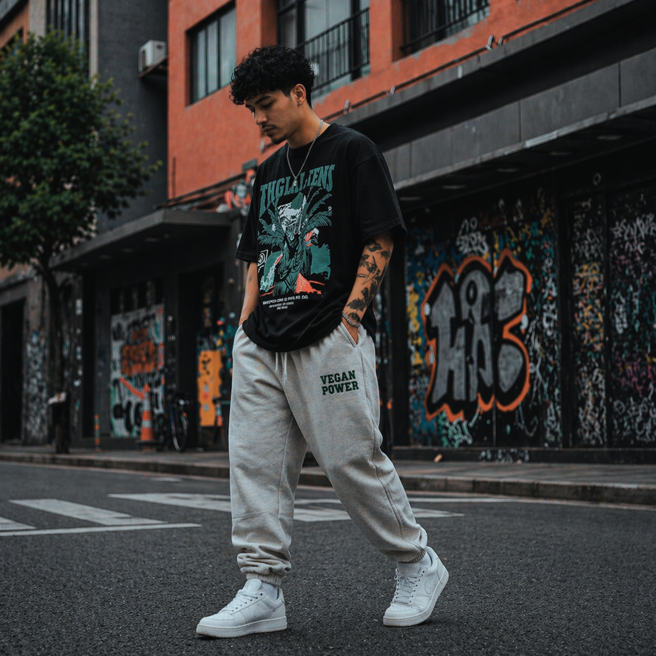 Jogger Bordado Vegan Power Gris