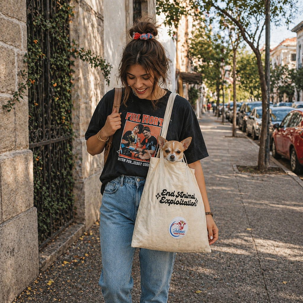 Tote Bag End Animal Exploitation Crema