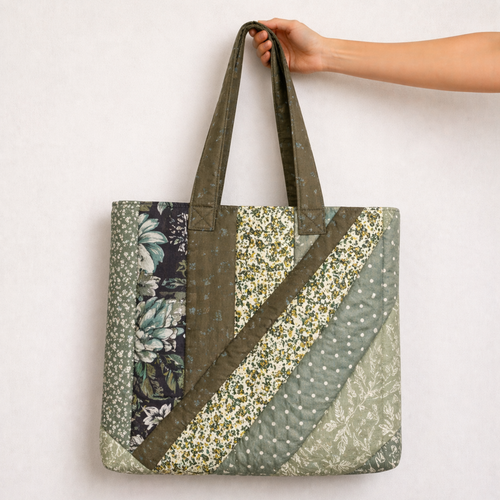 Bolso Puffy Bag Flores Verde