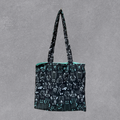 Tote Bag Estampada Monstruos Negro