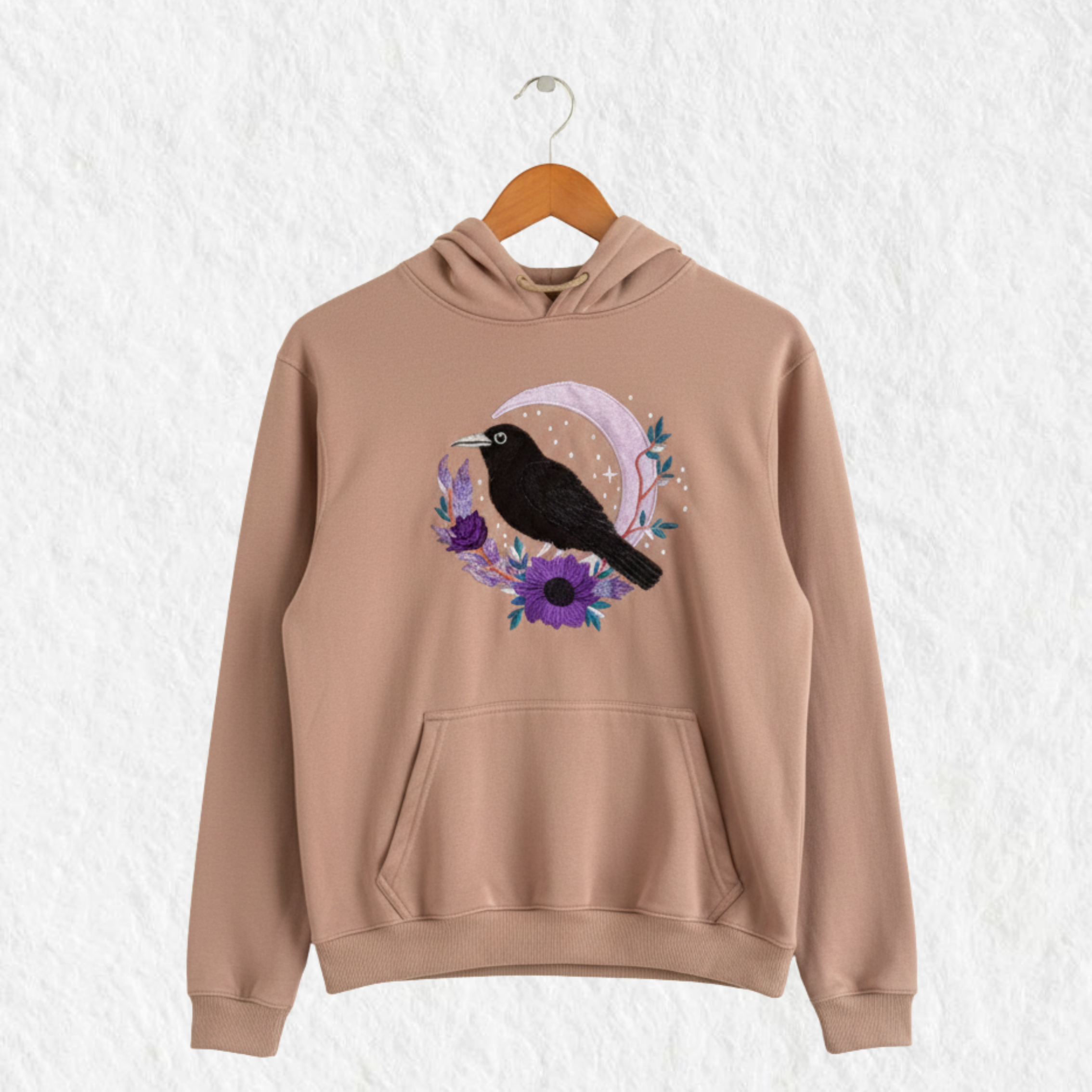 Hoodie Bordado Cuervo Gotico