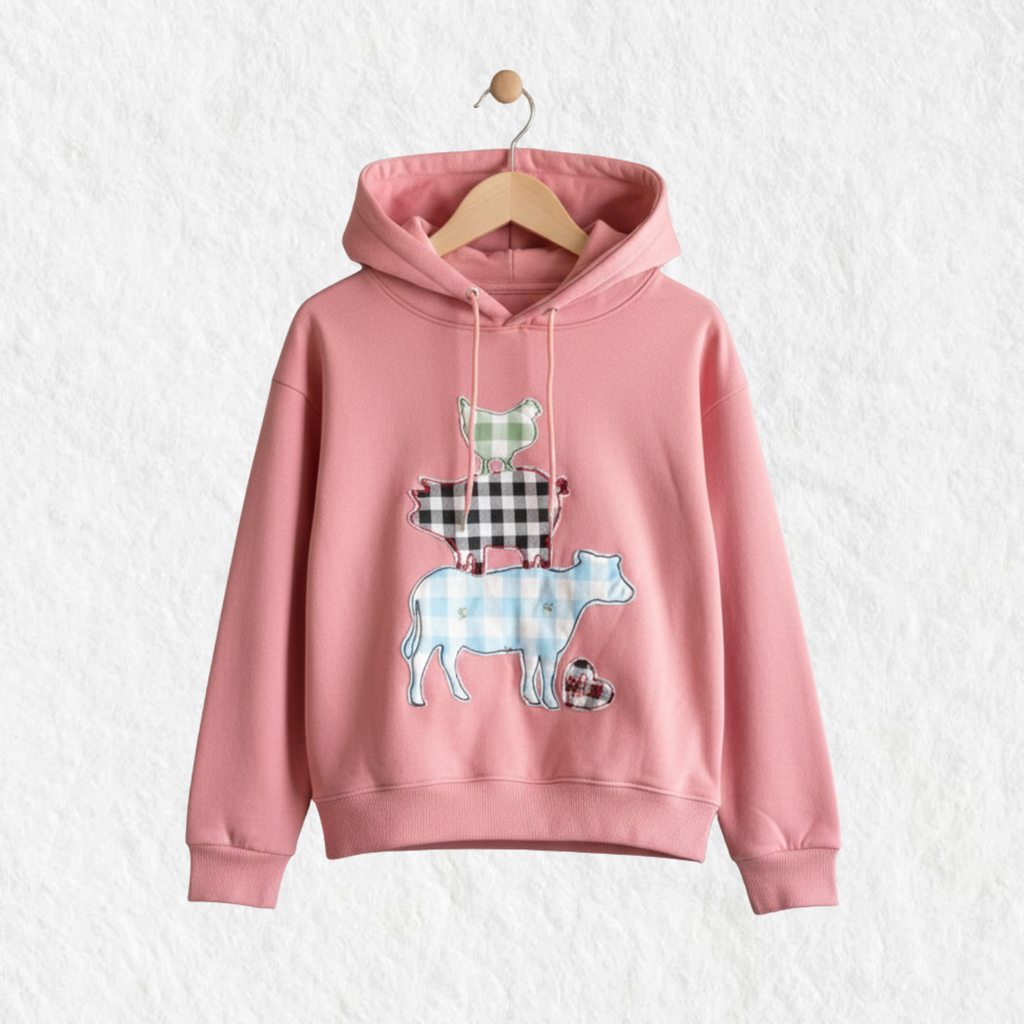 Hoodie Bordado con Apliques "Animal lovers"
