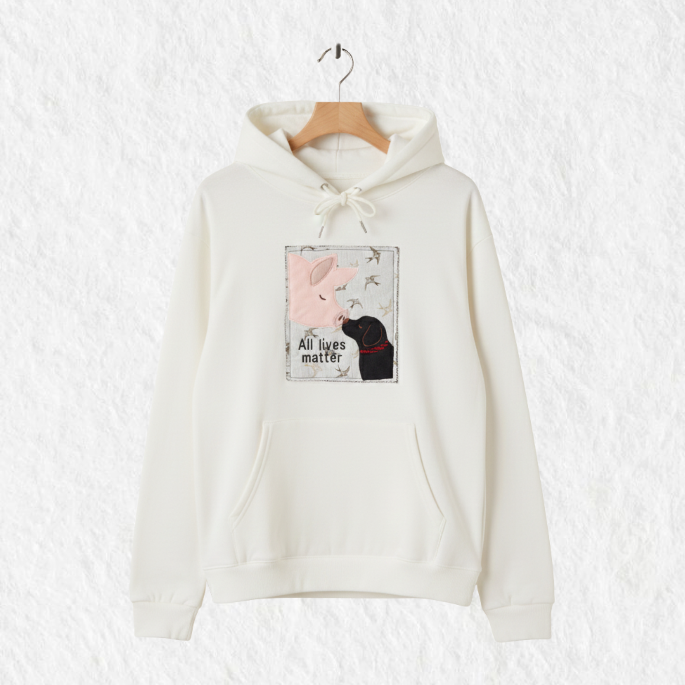 Hoodie Bordado "All Lives Matter" Marfil