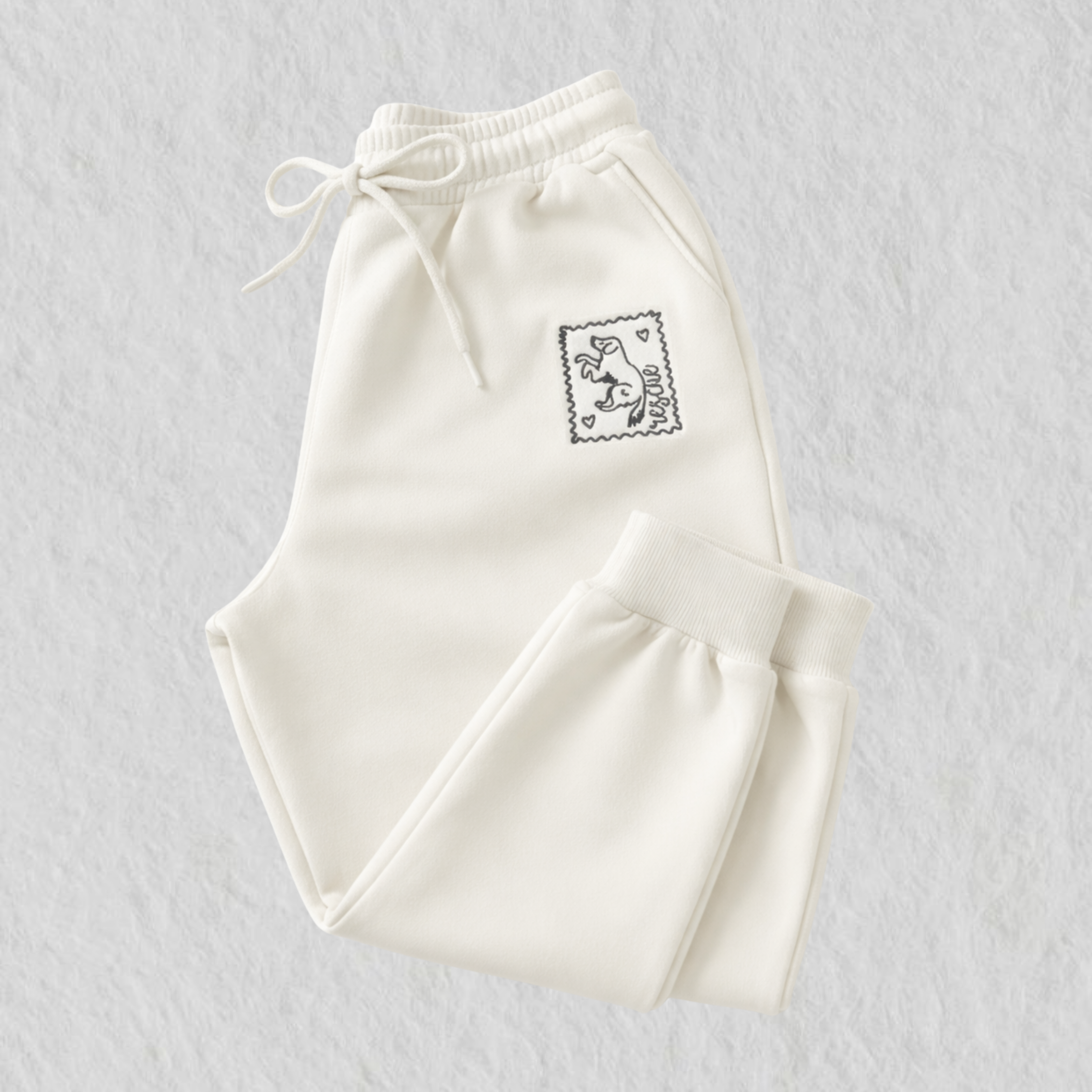 Jogger Bordado "Rescue" Blanco