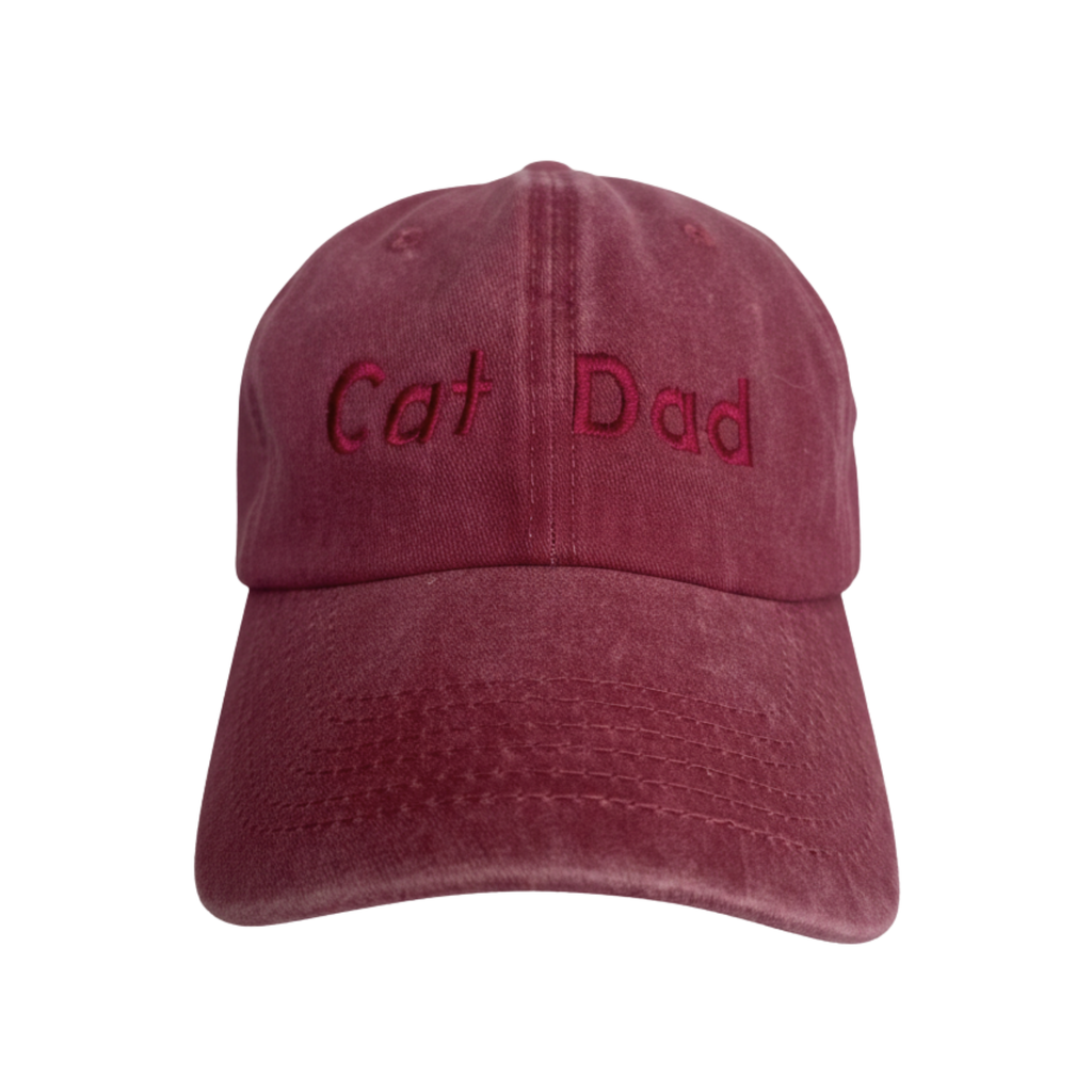 Gorra Bordada Cat Dad Roja