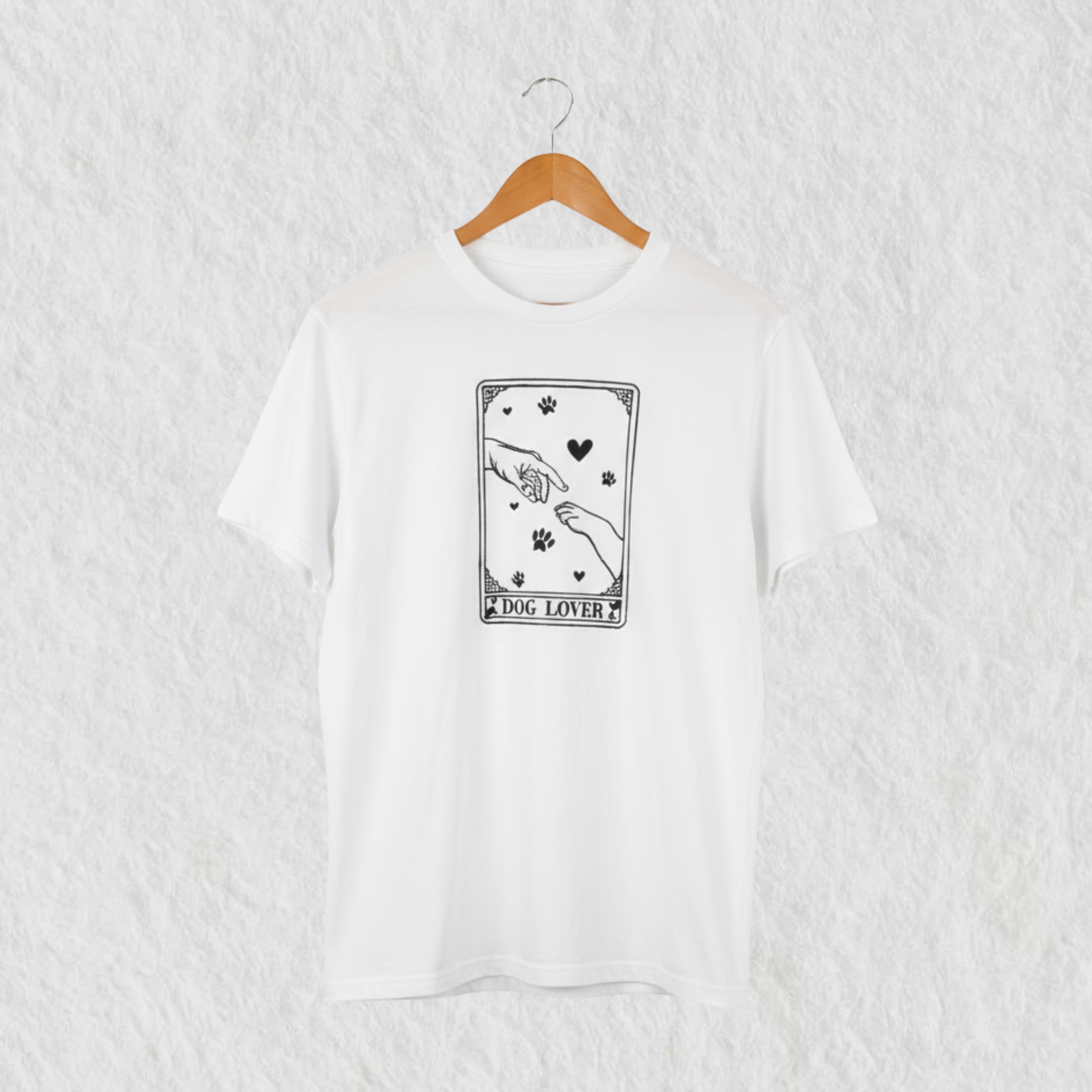 Camiseta Bordada Oversize "Dog Lover" Blanca