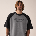 Camiseta Bordada Mentally Spicy Gris Negra