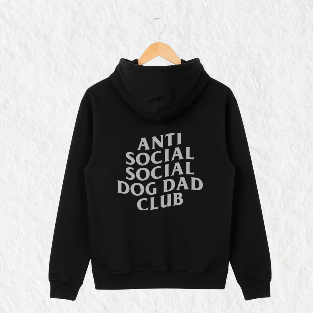 Hoodie Estampado Anti Social Social Dog Dad Club"