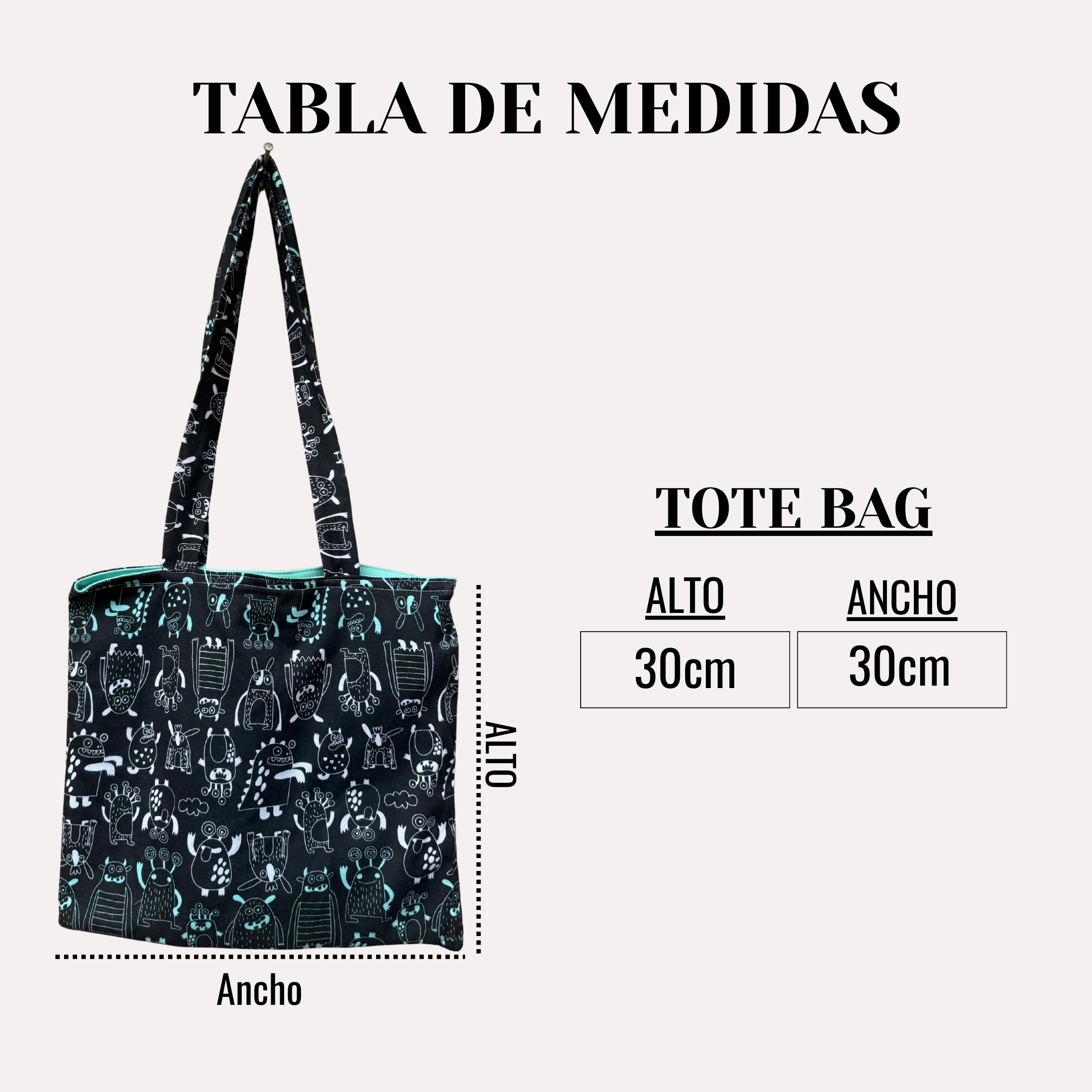 Tote Bag Estampada Dinosaurios Azul