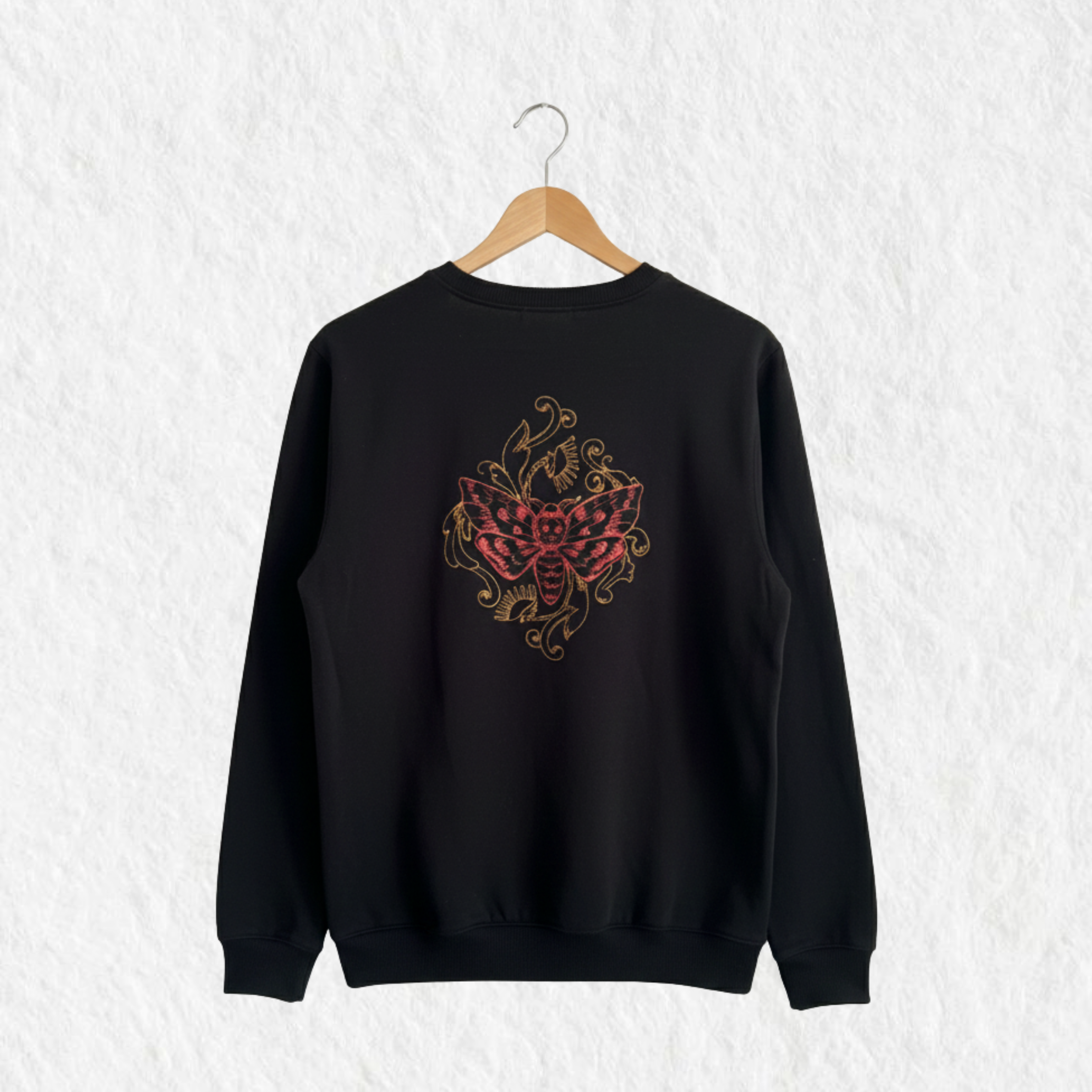 Hoodie Gótico Bordado Cicada