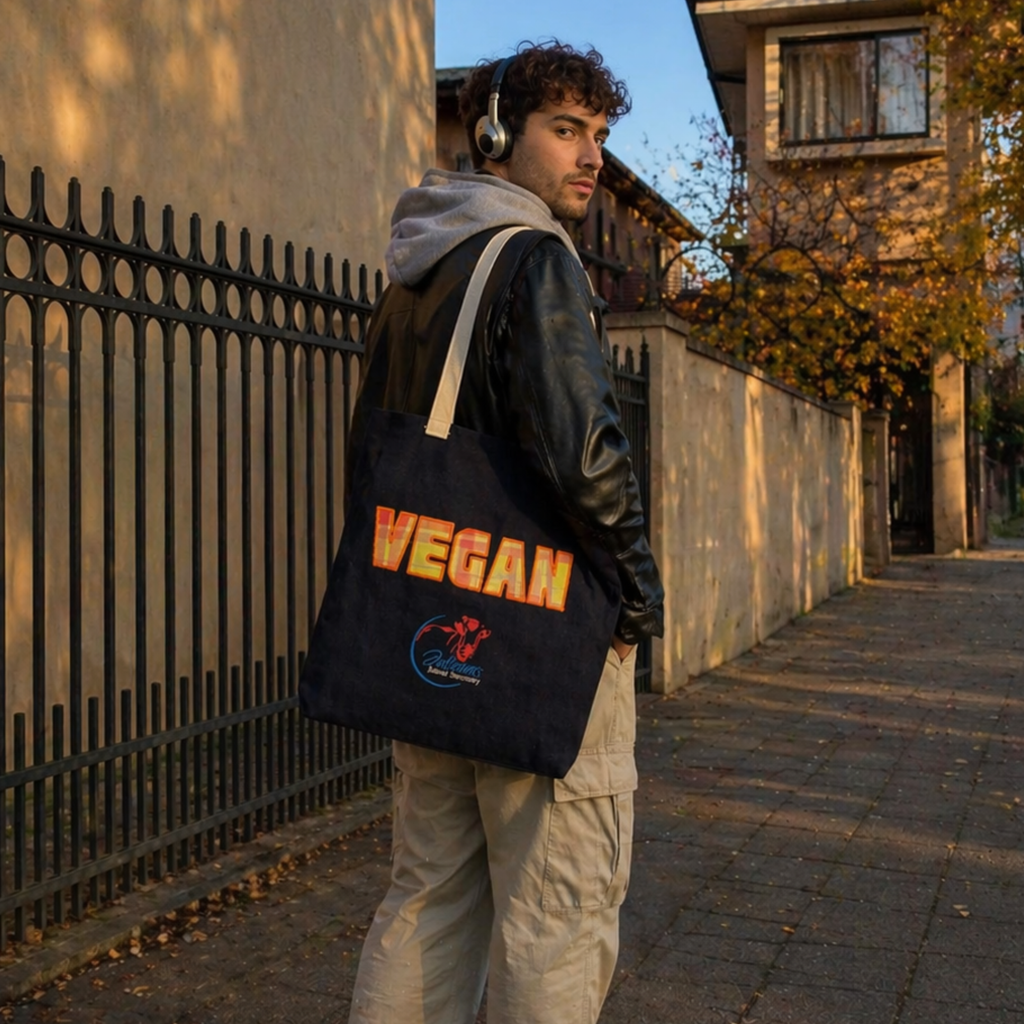 Tote Bag Vegan Denim Naranja