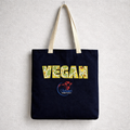 Tote Bag Bordada con Aplique "Vegan" - Verde